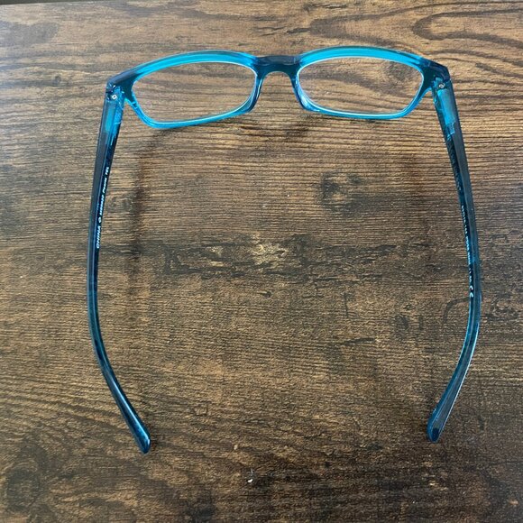 Foster Grant Blue Teal Floral Pattern Rectangular Eyeglass Frames Only 53-16-144 - Picture 5 of 8
